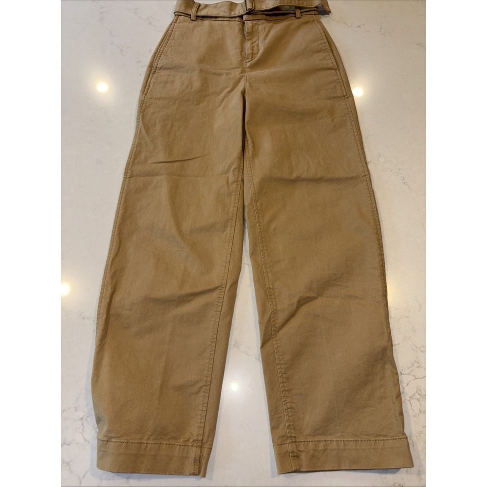 Banana Republic Airforce Khaki Tan Authentic Chino Pants Womens 0 Belt 26x28 - Picture 2 of 8